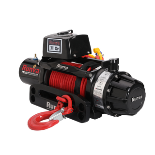 RUNVA Winch 11XP Premium Red Edition 12V With Synthetic Rope & Handheld Remote