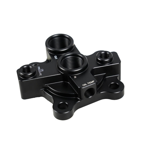 -10AN Oil Block / Filter Relocation for Nissan RB20 RB25 RB26 RB30 - SpeedUpPerformance
