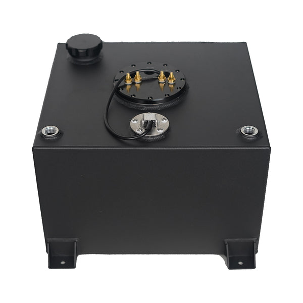40 Litre Baffled Fuel Cell with Twin Pump Fuel Hanger - Black - SPEEDUPPERFORMANCE