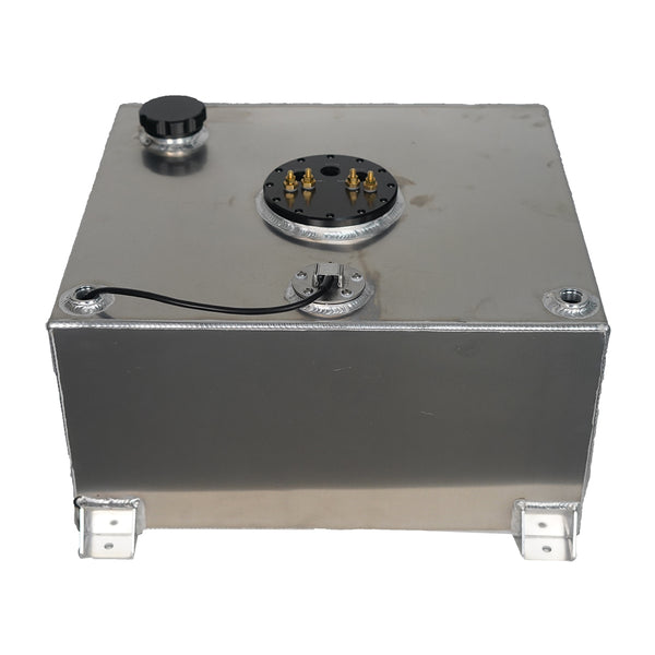 60 Litre Baffled Fuel Cell with Twin Pump Fuel Hanger - Silver - SPEEDUPPERFORMANCE