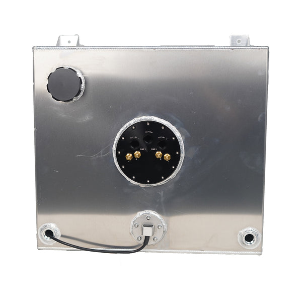 60 Litre Baffled Fuel Cell with Twin Pump Fuel Hanger - Silver - SPEEDUPPERFORMANCE