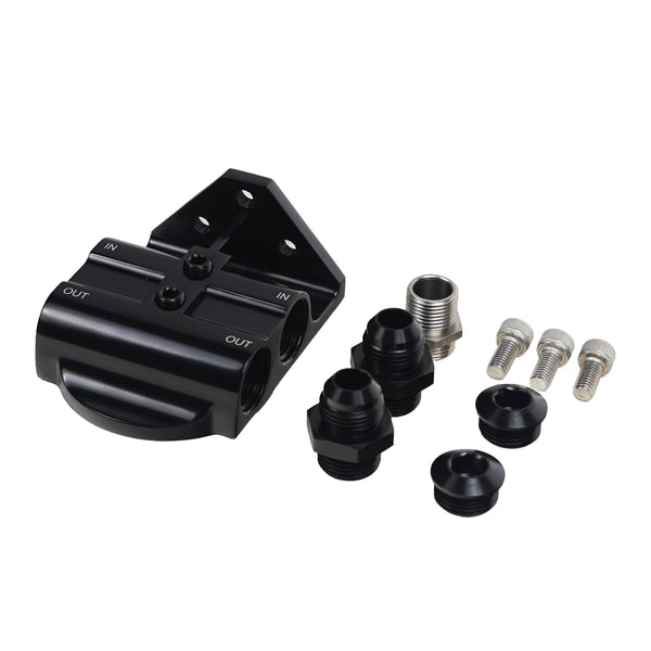 Universal 4-Port -10AN Remote Oil Filter Relocation / Oil Cooler Block - SpeedUpPerformance