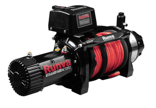 RUNVA WINCH EWB12K MAX 12V WITH ARMORTECH SYNTHETIC ROPE