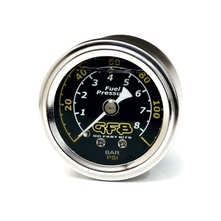 GFB 40mm Fuel Pressure Gauge - Fluid-Filled 0–120PSI / 8 Bar - Go Fast Bits - SpeedUpPerformance