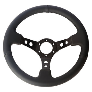 350mm Steering Wheel "The Drifter" - 80mm Deep Dish - Leather - SpeedUpPerformance
