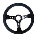 350mm Steering Wheel "The Drifter" - 80mm Deep Dish - Suede - SpeedUpPerformance