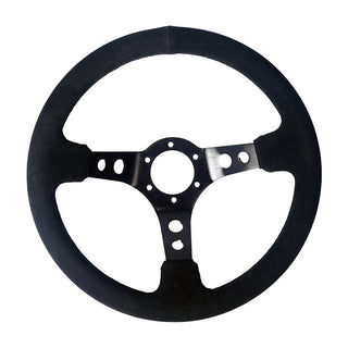 350mm Steering Wheel "The Drifter" - 80mm Deep Dish - Suede - SpeedUpPerformance
