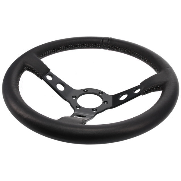 Raceworks 350mm Leather Dished Steering Wheel - SpeedUpPerformance