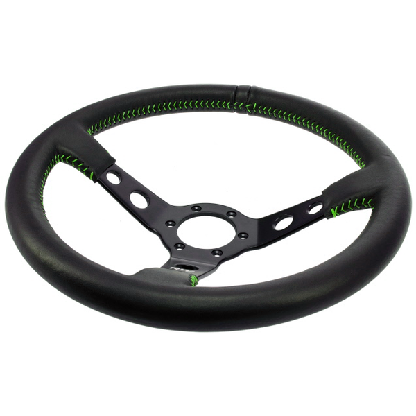 Raceworks 350mm Leather Dished Steering Wheel - SpeedUpPerformance
