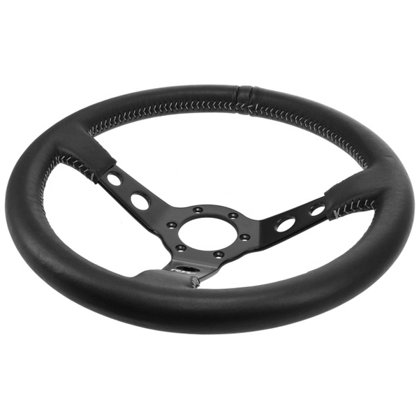 Raceworks 350mm Leather Dished Steering Wheel - SpeedUpPerformance
