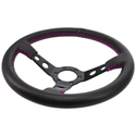 Raceworks 350mm Leather Dished Steering Wheel - SpeedUpPerformance