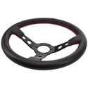 Raceworks 350mm Leather Dished Steering Wheel - SpeedUpPerformance
