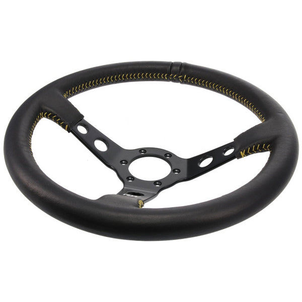 Raceworks 350mm Leather Dished Steering Wheel - SpeedUpPerformance