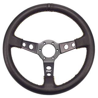 Raceworks 350mm Leather Dished Steering Wheel - SpeedUpPerformance