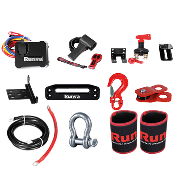 RUNVA WINCH 13XP PREMIUM 12V WITH SYNTHETIC ROPE