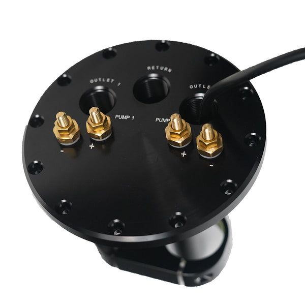 40 Litre Baffled Fuel Cell with Twin Pump Fuel Hanger - Black - SPEEDUPPERFORMANCE